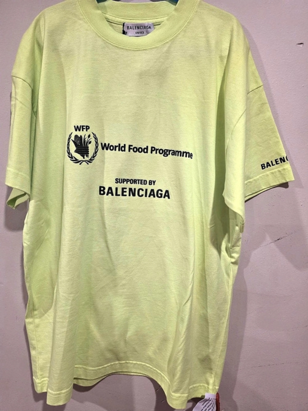 Balenciaga World Food Programme T-Shirt Tee Green Size